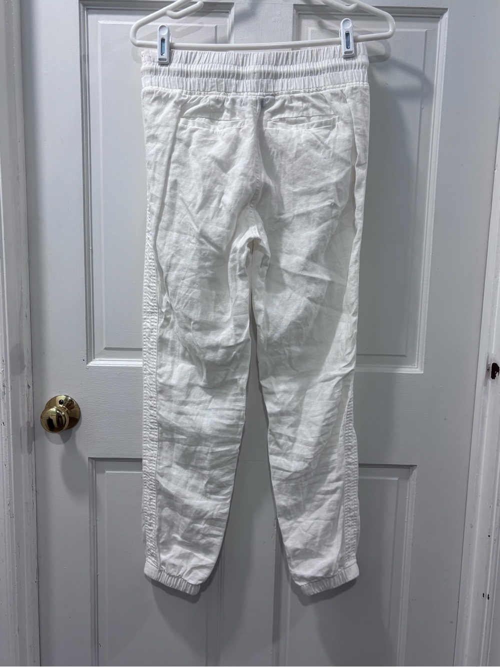 Athleta Women’s Cabo 100% Linen Joggers Size 0 White Lightweight Athleisure - Picture 6 of 9